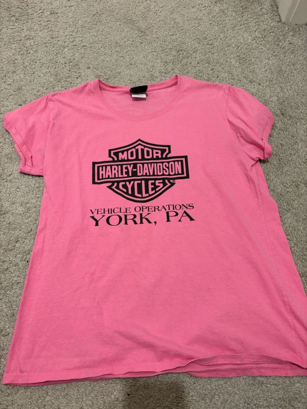 Harley-Davidson Women's Pink Logo Tee with Black Print